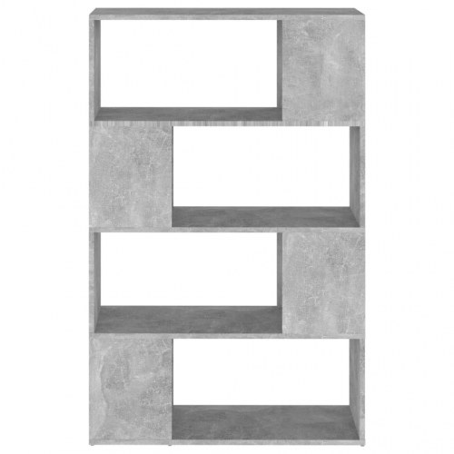 Bogreol/rumdeler 80×24×124,5 cm i konstrueret træ - betongrå