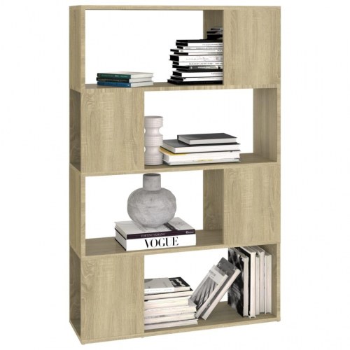 Bogreol/rumdeler 80×24×124,5 cm i konstrueret træ - sonoma-eg