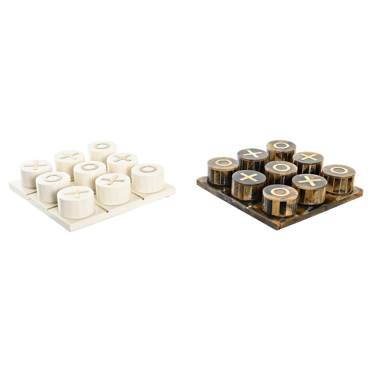 Dekorativ Figur Dkd Home Decor Brætspil Hvid Rav Metallic Moderne