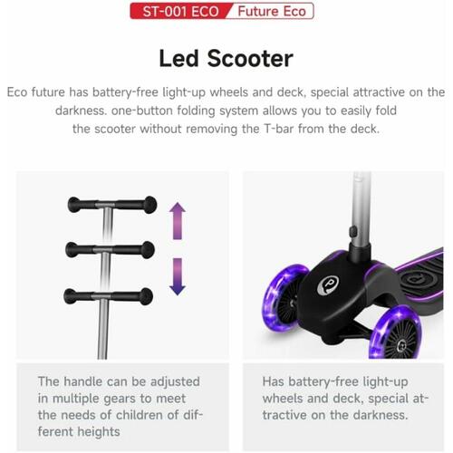 Løbehjul Ociotrends Eco Future Scooter Grøn 3 hjul