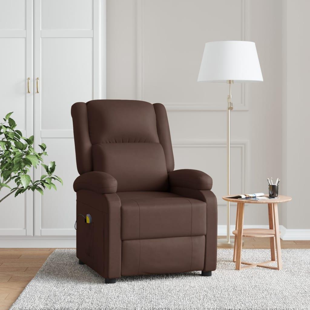 Massagestol kunstlæder brun
