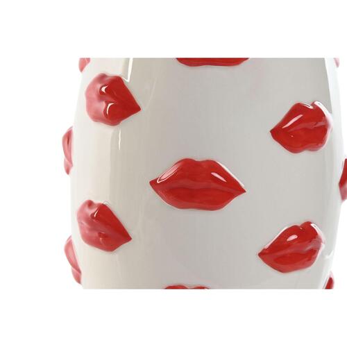 Vase Home ESPRIT Hvid Rød Dolomite 15 x 15 x 22,5 cm