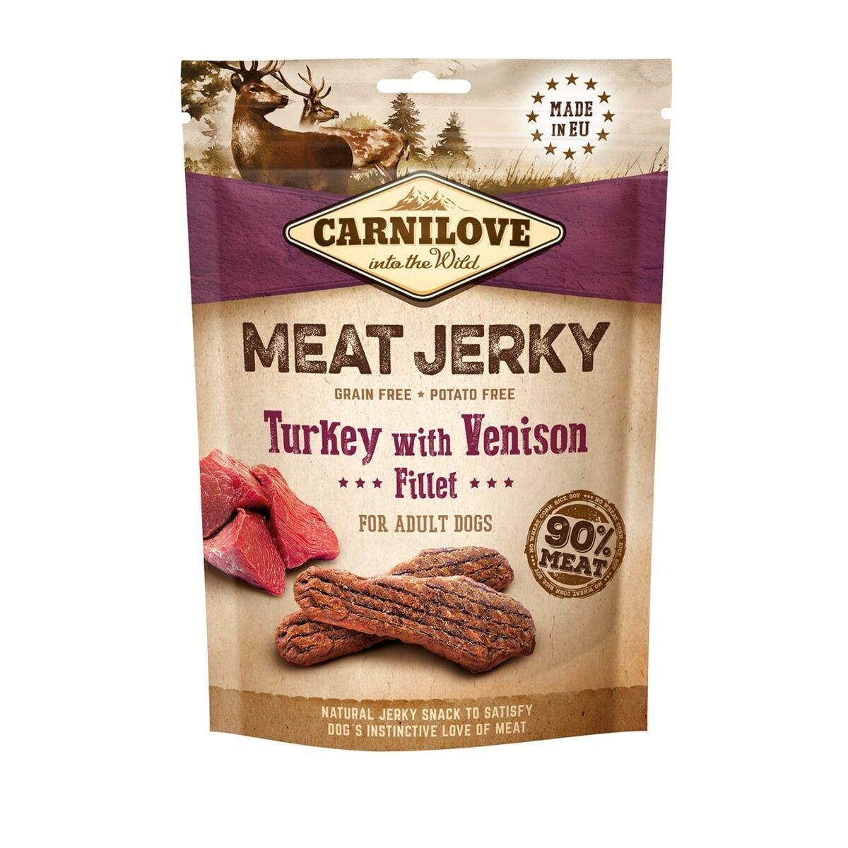 Foder Carnilove Meat Jerky Turkey with Venison Voksen Kalkun 100 g