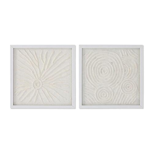 Maleri Home ESPRIT Hvid Natur Skandinavisk 35 x 2 x 35 cm