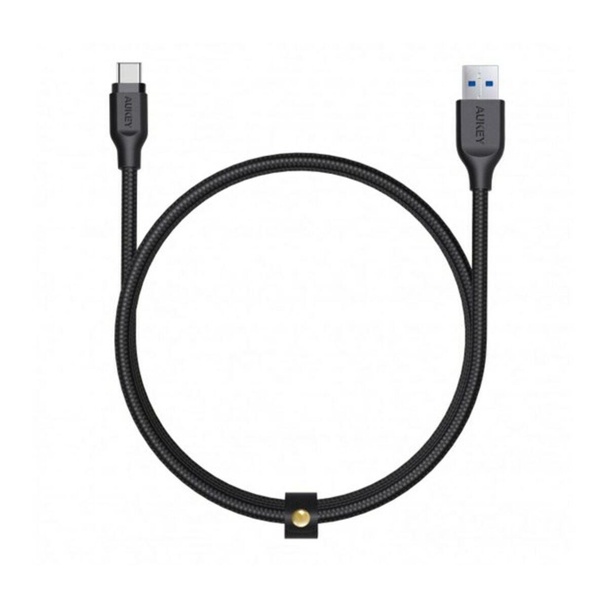 USB A til USB-C-kabel Aukey CB-AC2 BK Sort 2 m