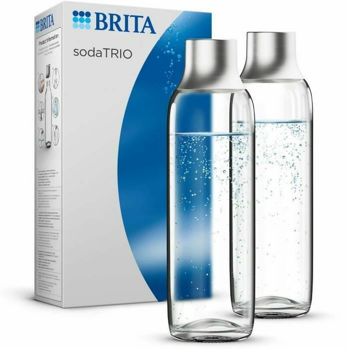Termokande Brita 1046733 Grå Gennemsigtig Sølvfarvet Rustfrit Stål 1 L 2 Enheder