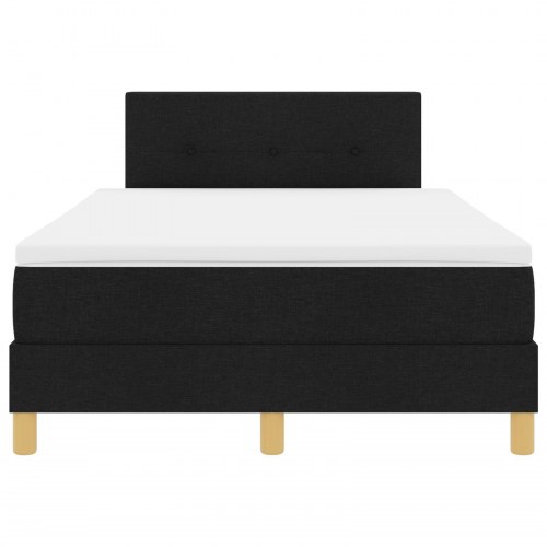 Box Spring Seng med Madras Sort 120x190 cm Stof