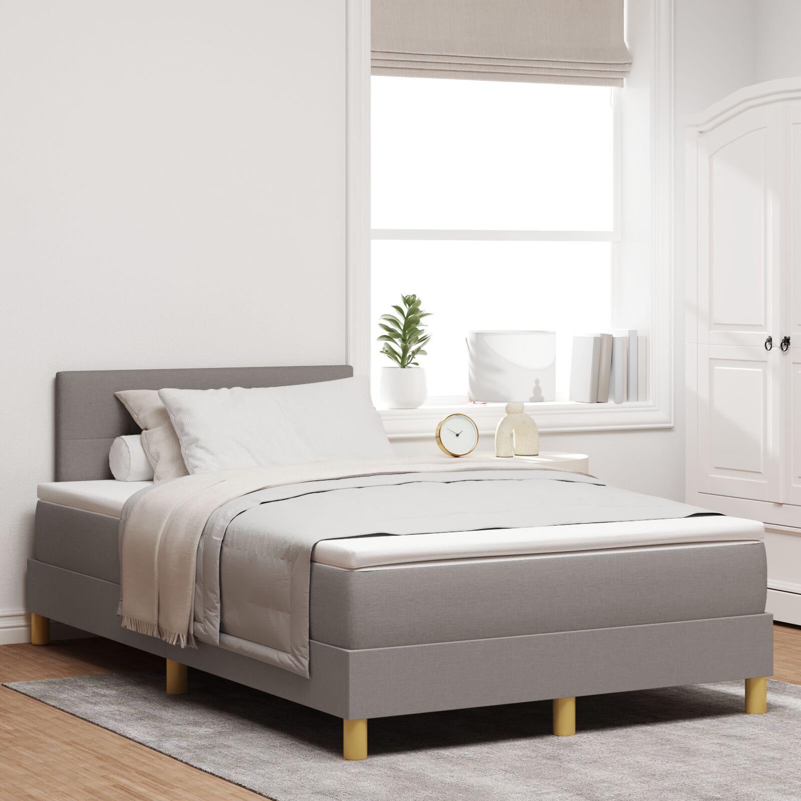 vidaXL Box spring seng med pude Gråbrun 120 x 190 cm Stof