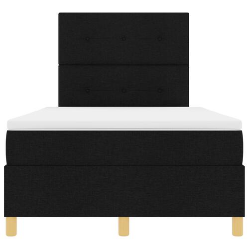 Box Spring Seng med Madras Sort Lille Dobbeltseng Stof