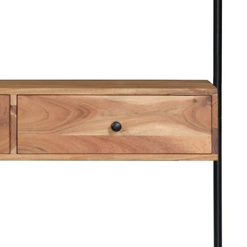 Vægmonteret skrivebord massivt akacietræ 90 x 40 x 170 cm