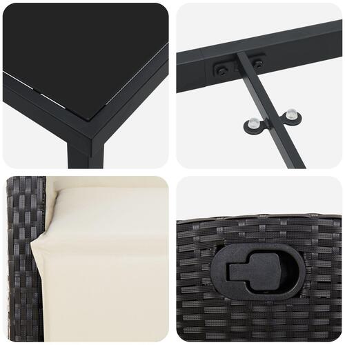 7 Delt Have Spisesæt Sort Poly Rattan