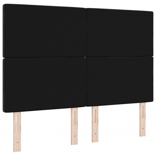 Sengegavl krystalknap tufted sort 140 cm fløjl