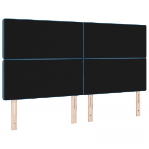 Sengegavl krystal knap tufted mørk blå 180 cm fløjl