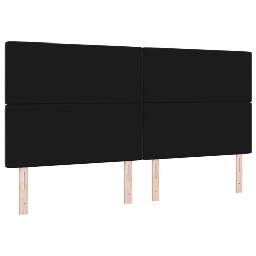 Sengegavl Krystalknapper Pudret Sort 200 cm Fløjl