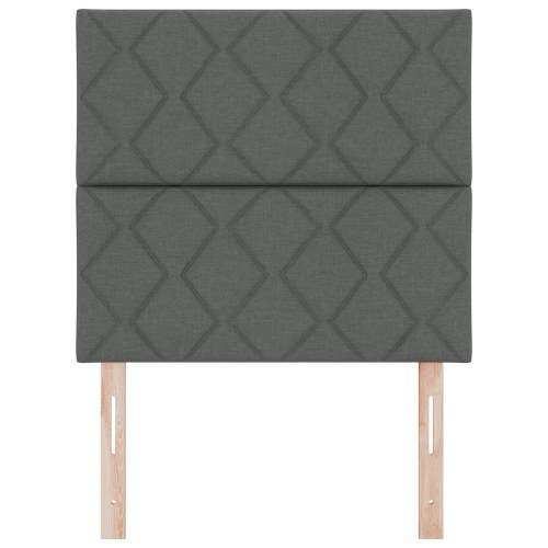 Sengegavl Diamantblok Design Mørkegrå 100 cm Stof, Sengegavl Diamantblok Design Mørkegrå 200 cm Stof