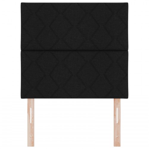 Sengegavl Diamantblok Design Sort 100 cm Stof, Sengegavl Diamantblok Design Sort 200 cm Stof