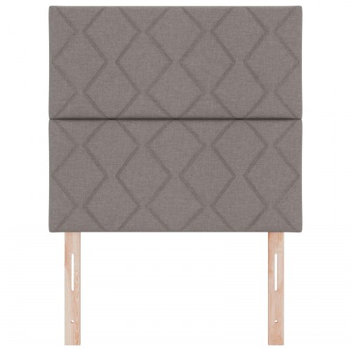 Sengegavl Diamantblok Design Gråbrun 100 cm Stof, Sengegavl Diamantblok Design Gråbrun 200 cm Stof