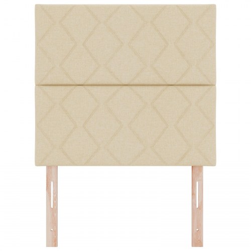 Sengegavl Diamantblok design Creme 100 cm Stof, Sengegavl Diamantblok design Creme 200 cm Stof