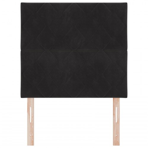 Sengegavl Diamantblok Design Sort 100 cm Velvet, Sengegavl Diamantblok Design Sort 200 cm Velvet