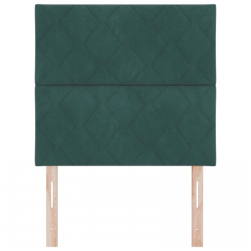 Hovedgærde Diamantblok design Mørkegrøn 100 cm Velour, Hovedgærde Diamantblok design Mørkegrøn 200 cm Velour