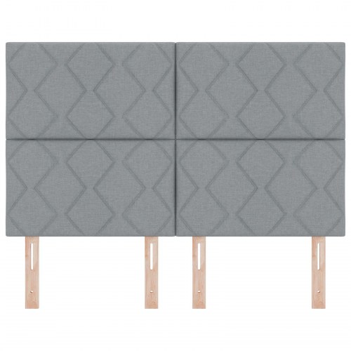 Sengegavl Diamantblok Design Lysegrå 140 cm Stoffor