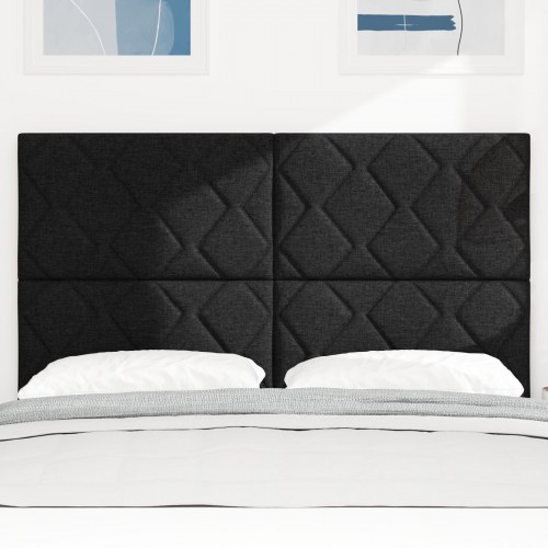 Sengegavl Diamantblok Design Sort 140 cm Stof