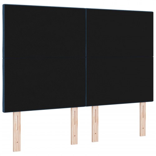 Sengegavl diamantblok design blå 140 cm stof