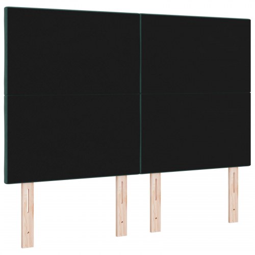 Sengegavl Diamantblok Design Mørkegrøn 140 cm Fløjl