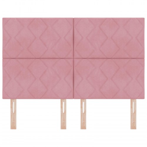 Sengegavl Diamantblok Design Pink 140 cm Fløjl
