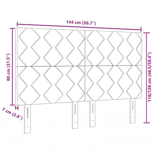 Sengegavl Diamantblok Design Pink 140 cm Fløjl