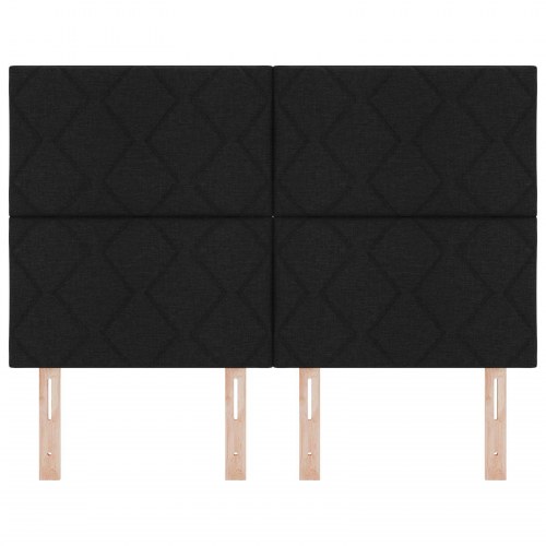 Sengegavl Diamantblok Design Sort 160 cm Stof