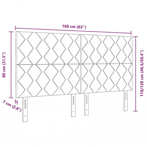 Sengegavl Geometrisk Design Gråbrun 160 cm Stof