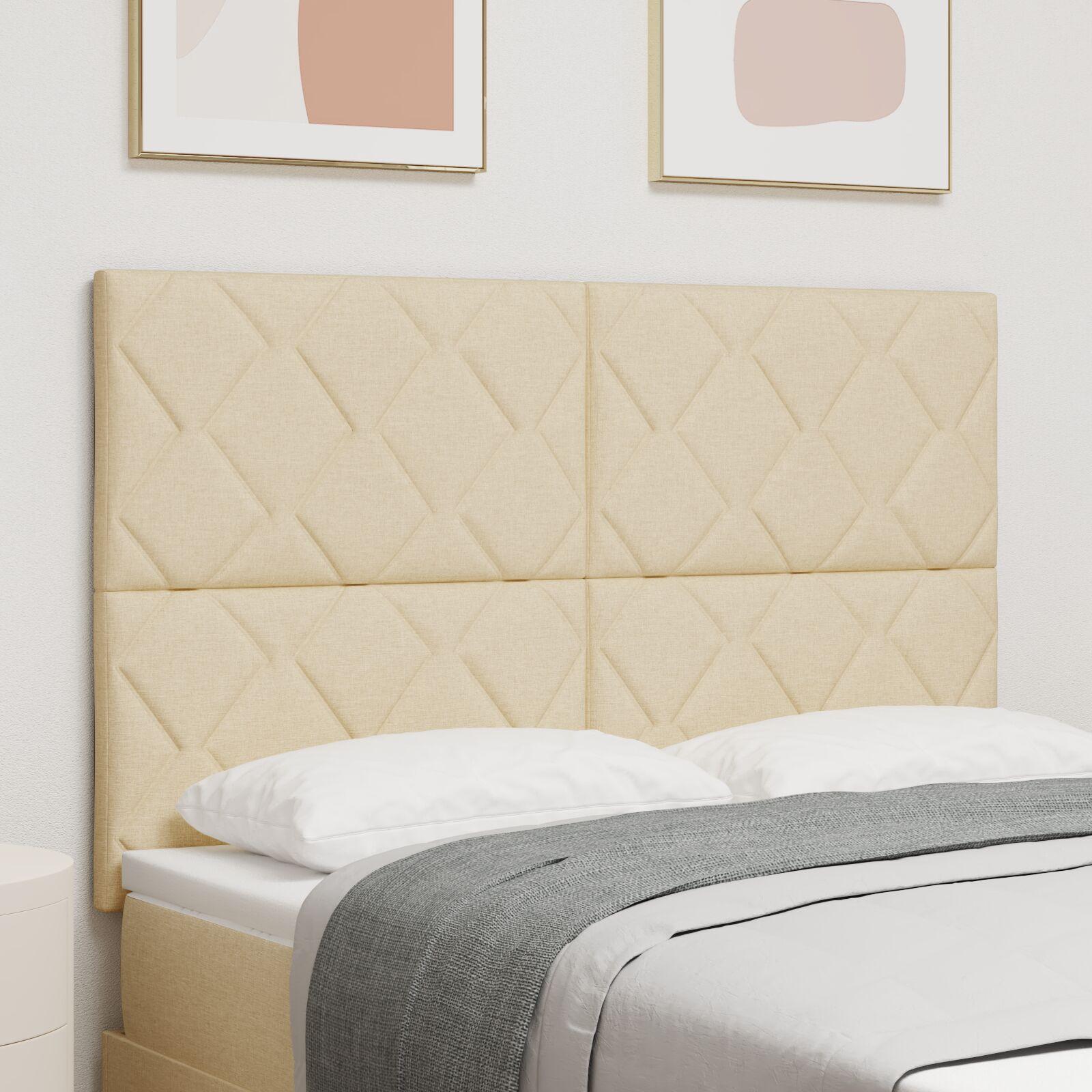 vidaXL Hovedgærde Creme 160 cm Stof