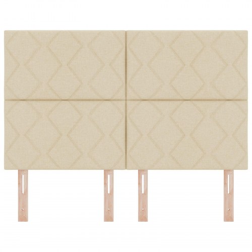 Sengegavl diamantblok design creme 160 cm stof