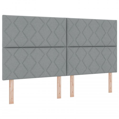 Sengegavl Diamantblokke Design Lysegrå 180 cm Stof
