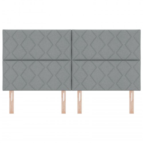 Sengegavl Diamantblokke Design Lysegrå 180 cm Stof