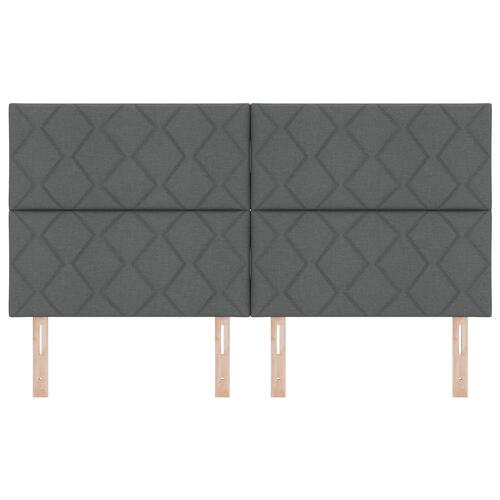 Sengegavl Diamantblokdesign Mørk Grå 180 cm Stof