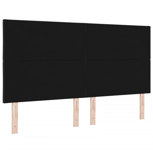 Sengegavl Diamantblokdesign Sort 180 cm Stof