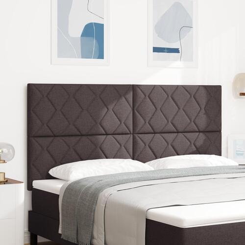 Sengegavl diamantblok design mørkebrun 180 cm stof