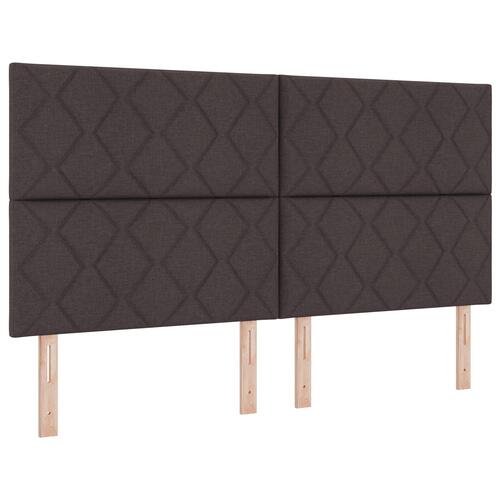 Sengegavl diamantblok design mørkebrun 180 cm stof