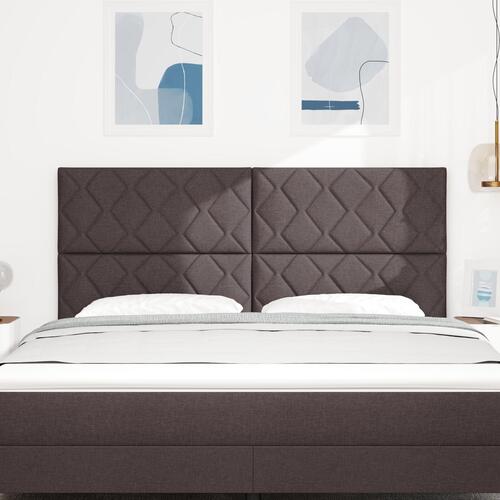 Sengegavl diamantblok design mørkebrun 180 cm stof