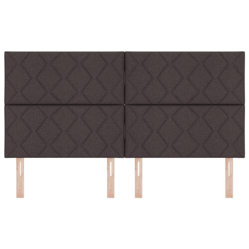 Sengegavl diamantblok design mørkebrun 180 cm stof