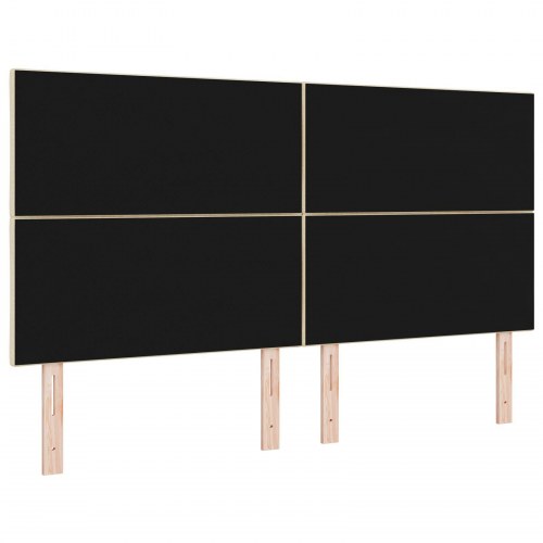 Sengegavl med diamantblokke design cremefarvet 180 cm stof