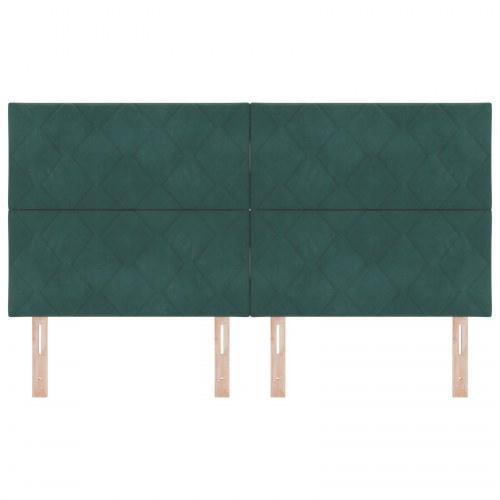 Sengegavl Diamantblok Design Mørkegrøn 180 cm Fløjl