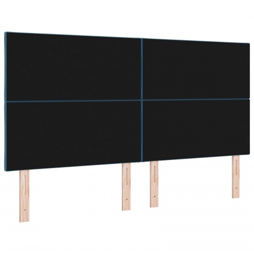 Sengegavl Diamantblok Design Marineblå 180 cm Fløjl