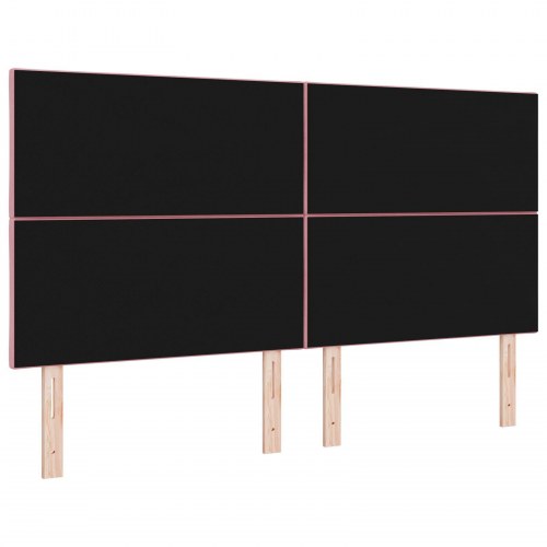 Sengegavl med diamantblokke design i rosa 180 cm fløjl