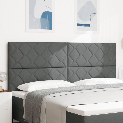 Sengegavl med Diamantblokke Design i Mørkegrå, 200 cm Stof