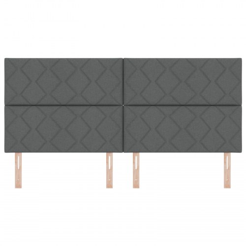 Sengegavl med Diamantblokke Design i Mørkegrå, 200 cm Stof
