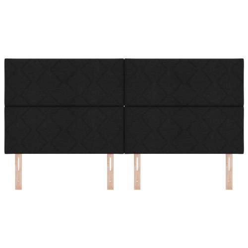 Sengegavl Diamantblok Design Sort 200 cm Stof