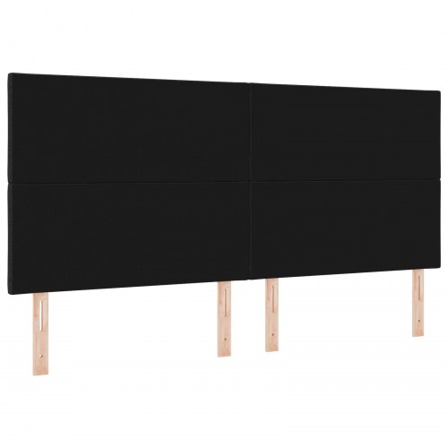 Sengegavl Diamantblok Design Sort 200 cm Stof
